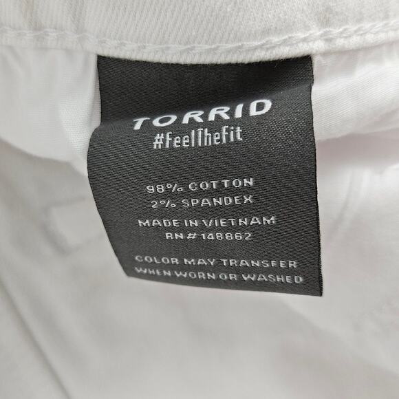 Torrid White Mid Rise Mid Shorts Size 20 Vintage Stretch Denim Cotton Blend - Picture 6 of 11